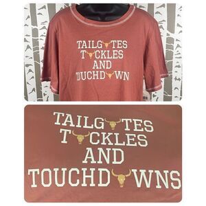 altar'd state Tailgates Tackles And Touchdowns Cropped Oversized T-Shirt S Rust